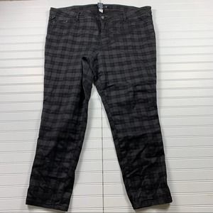 Torrid Black Plaid Skinny Jeans Plus 26